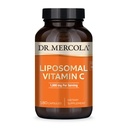 Dr. Mercola Liposomal Vitamina C - Cerebro, Corazón, Eye &amp; Immune Support - Proporciona 1.000 mg de Bioavailable Vitamina C - No Gluten-Free &amp; Soy-Free - 180 capsules (90 Servings)