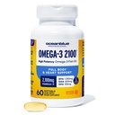 Oceanblue Professional Omega-3 2100mg Fish Oil Supplement Triple Strength, High Potency EPA, DHA &amp; DPA Burpless, Wild-Caught, Natural Orange Flavor 60 Softgels (Pack of 1)