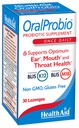 OralProbio 30ct, Once Daily Chewable Tablets, Supports Optimum Ear, Mouth y Throat Health, Non GMO, Gluten Free, Peppermint Flavor, Contains BLIS K12 &amp; M18