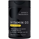Sports Research® Vitamina D3 4000 UI con aceite de MCT de coco - Suplemento de vitamina D de doble resistencia - sin gluten · No GMO · Soy Gratis - 360 Conde Softgels