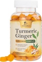 Curcumin Turmeric Suplemento Gummies - 95% Curcuminoides con Turmeric " Ginger, Pepper Negro para la mejor absorción, Apoyo Conjunto Vegano de la Naturaleza, No GMO, Gluten Free, Tasty Peach Flavor - 120 Gummies