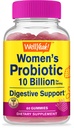 WellSí Probióticos para Mujeres Gummies - 10 Billones CFU - para Apoyo Digestivo, Salud Gut y Apoyo Femenino de Salud - Sabores Naturales - Vegan, Delayed Release Womens Probiótico - 60 Gummies