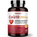 ZEBORA CoQ10-300mg-Softgels con PQQ, BioPerine &amp; Omega-3, 120 Servidores Coenzyme Q10 (Ubiquinona) Suplemento para Alta Absorción, Potencial Antioxidante, Apoyo Corazón-Salud &amp; Energía-Producción