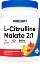 Nutricost L-Citrulline Malate 2:1 (600g) Fruit Punch - Soporte para el entrenamiento, rendimiento muscular, nitrómetro de óxido - Fitness Suplemento Polvo, 75 Servimientos