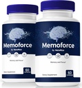 (2 Pack) Memo Píldoras de fuerza, desbloquear todo su potencial con cápsulas de fuerza de memoria - admite memoria, foco " concentración, para la salud y función equilibradas, revisiones oficiales de la fuerza de memoria (120 cápsulas)