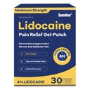 Sumifun 4% Lidocaine Pain Relief Patches 30 Conde Máximo Strength Numbing Gel Patch para atrás Knee Neck Mix Ache Muscle Soreness Topical Analgesic FSA o HSA Eligible