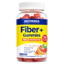 Enzymedica Fiber+ Gummies con prebióticos " Probióticos para regularidad diaria, vegetariano, 5g Fibra, suplemento natural de fibra, para hombres " mujeres, sabor de naranja de sangre, 90 ct
