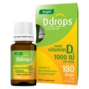 Ddrops Vegan 1000 UI 180 gotas - Vitamina Diaria D Líquido - Soporta la salud ósea & sistema inmunológico. Sin grandes cápsulas, sin preservadores, sin GMO, Alergía-Amigo