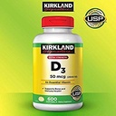 Firma Kirkland espera más fuerza adicional D3 50 mcg, 600 Softgels