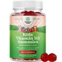 Gummies de vitamina D para niños - Delicious Vitamin D 1000 IU Por Serving - Toddlers Immune Support Gummies - Berries Flavored Supplement for Bones Health & Muscles - Gelatin Free - 60 Chews