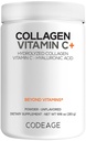 Collagen Peptides de Codeage Powder + Vitamina C - 20g Colágeno de Grass por Serving - Enzimas digestivas, Ácido hialurónico, 18 Aminoácidos - Proteína de Collagen hidrolizado - No GMO, Desflavorado - 9.98 oz