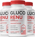 (3 Pack) Gluco Renu Capsules, Píldoras oficiales GlucoRenu, soporte natural para niveles saludables, circulación y equilibrio, limpiador de vasos de fórmula Premium, GlucoReNu Glyco Optimizer (180 cápsulas)