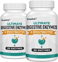 Orgabay Digestive Enzymes 1000mg con Postbióticos, 20 Enzyme Blend for Bloating, Optimal Digestion and Gut Function, 120 Veggie Capsules