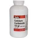 Calcio Carbonato 10 gr (648 mg) - Ácido - 1000 Tabletas