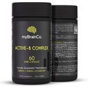 myBrainCo. Complejo activo-B – High Strength Activated B Vitamin Supplement with B2, B6, B12 &amp; Methyl Folate – Supports Energy, Brain Function & Nervous System – 60 Vege-Capsules