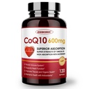 ZEBORA CoQ10-600mg-Softgels - Extra Strength Coenzyme Q10 con PQQ, Omega-3 &amp; BioPerine - High Absorption CoQ10 Suplementos Antioxidante (Ubiquinona) para la producción de energía y salud cardíaca, 120 Softgels