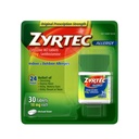 Zyrtec 24 horas Alivio de Alergia Tabletas, 10 mg Cetirizina HCl Antihistamina Medicina de Alergia, 30 ct Rojo