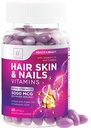 Peluquería, Esquí y uñas Vitaminas para Mujeres - Biotina 5000mcg para apoyar el crecimiento del cabello con aceite de argán, colágeno &amp; ácido hialurónico, hermosa, piel más fuerte, pelo &amp; uñas Suplemento de vitamina - 60 Softgels