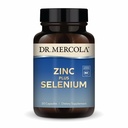 Dr. Mercola Zinc Plus Selenium - Mineral Blend Supplement - for Immune, Brain &amp; Respiratory Support - Contiene Zinc Glycinate Chelate &amp; Copper - GMO-Free &amp; Gluten-Free - 30 cápsulas (30 piezas)