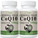 Liposomal CoQ10 800mg Ubiquinol Softgel, Max Absorption Ubiquinol Coenzyme Q10, Ubiquinol CoQ10 Suplemento para Antioxidante, Función cardíaca " Producción energética, CoQ10 puro 800mg, 120 Vegan Softgels