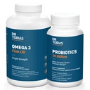 Dr. Tobias Probióticos 30 Billones y Omega 3 Pez Aceite (2000 mg) para Apoyo Digestivo " Salud general