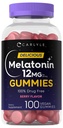 Carlyle Melatonin Gummies 12mg tención 100 Conde ← Berry Flavor ← Vegan Suplemento No GMO, Gluten Free
