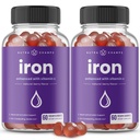 NutraChamps Iron Gummies con Vitamina C, 20mg Iron Blood Cell Formation Support, 120 Gummies for Iron Deficiency & Anemia, Energy, Focus, Immune Boost Pack of 2