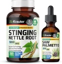 BIO KRAUTER Stinging Nettle 100 Capsules & Saw Palmetto Tincture 2 Fl. Oz.