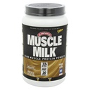 Muscle Milk Genuine Protein Powder, Chocolate, 2.47 libras, 16 piezas, 32g Proteína, 3g Azúcar, Calcio, Vitaminas A, C & D, NSF certificada para Deporte, Energizante Snack, Embalaje Mayo Vary