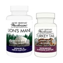 Host Defense Bundle with Lion's Mane Capsules, 120 Cuenta " Turquía Tail Capsules, 30 Cuenta - Apoyo a la salud cerebral, la memoria " Enfoque - Apoyo Digestivo " Immune Health*