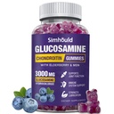 Glucosamine Chondroitin Gummies - 3000MG Extra Strength Joint Support Supplement with MSM & Elderberry, Flexibility, Antioxidant Immune Support Gummy for Adults, Men &amp; Women