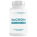 PUREHEALTH RESEARCH ReGrow - Hair Growth Vitamins - with Saw Palmetto, Biotin, Collagen, Zinc, Iron, Iodine, Selenium &amp; More - Hair Supplements for Women &amp; Men - 60 Capsules