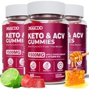 (3 Pack) Keto ACV Gummies Extreme 1500MG Keto Gummies Apple Sider Vinegar Formulado con Pomegranate Beet Juice Powder B12 Vegan No GMO 180 Gummys