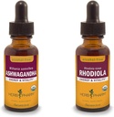 Herb Pharm Ashwagandha & Rhodiola Extracts for Energy, Vitality, Endurance & Stamina, 1 Oz Cada uno