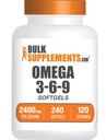 BulkSupplements.com Omega 3-6-9 Softgels - Triple Omega Suplemento, de Flaxseed, Evening Primrose & Fish Oil- 2 Softgels por Serving, 240 Conde (Pack of 1)