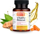 Vitality Rescue, Fish Oil DHA EPA Omega 3 y Turmeric Supplement w/Bioperine, CurcuWin 46X Superior Absorption Curcumin to Support Workout Recovery, Joint, Muscle, Cardio &amp; Brain Health, 30 cápsulas