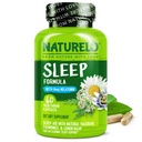NATURELO Sleep Aid - con Melatonin, Magnesium, GABA, Valerian Root, Lemon Balm, Chamomile Herbal Extracts - Plant-Based Sleeping Aid - 60 Vegan Capsules