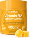 amnature Vitamina B2 Gummies - Riboflavin 400mg Suplemento para Adultos Niños - No GMO, Soy &amp; Gluten-Free, Vegan Chewable Gummies (30 Day Supply)