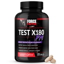 Prueba de factor de fuerza X180 PM Boosterona de testosterona para hombres, suplemento de testosterona de noche para construir músculo, aumentar la fuerza, y promover sueño más profundo, más saludable y recuperación, 120 tabletas