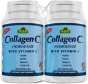 CollagenC Hidrolysate by Alfa Vitamins - Contiene biotina y vitamina C - 100 cápsulas Cada - 2 Pack