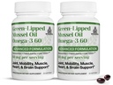 TURNER New Zealand Green Lipped Omega-3 Mussel Oil, 53x Potency Superior con UAF1000+ Super Antioxidante, No Fishy Aftertaste, 2 Botellas, 120 Softgels