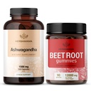 HerBAMAMA Ashwagandha y Beet Root Kit - Bundle of 1500 mg Ashwagandha Root Capsules & 1500 mg Beet Root Gummies - Vegan, Non-GMO, Gelatin-Free - 2 Pack