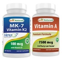 Mejores Naturales Vitamina K2 (MK7) con D3 &amp; Vitamina A 25000 UI