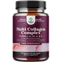 Complejo Multi Collagen avanzado - Peptidos Multi Collagen sin edad Suplementos con Tipo 1 2 3 5 &amp; X &amp; Biotina para el cabello, la piel y las uñas Vitaminas - Suplementos de biotina para hombres de mujeres - 90 Conde