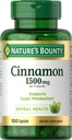 Las cápsulas de canela de rebote de la naturaleza, suplemento herbal, apoya el metabolismo del azúcar, 1500 mg, 100 cápsulas