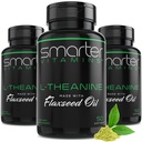 (3 Pack) Más inteligente L-Theanine 250mg Suplemento, en Aceite Flaxseed no GMO, 150 Liquid Softgels