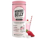 Wonderbelly Antacid, Effective Heartburn and Instant Acid Indigestion Relief, Extra Strength Chewable Tablets, 1000 mg Calcium Carbonate, No Talc or Dye, Strawberry Milkshake, 60 Conde