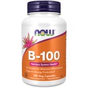 AHORA Suplementos de alimentos, vitamina B-100, producción de energía*, salud del sistema nervioso*, 100 cápsulas de verduras