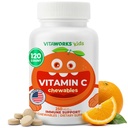 Niños Vitamina C Tablas de Chewable 250mg - Vegan, GMO-Free, Vitaminas Gratuitas Nut - Suplemento dietético para el soporte de inmunológico - para niños - 120 Chewables
