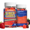 Fiber Gummies, Fibra dietética, para Mujeres y Hombres, Gut Health Support, Non-GMOs, Non-Gluten, Vegan, Berry mixed y Strawberry Flavor, 120 Conde Gummies